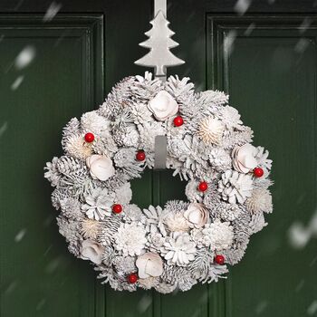 Winter Floral Christmas Door Wreath, 3 of 5