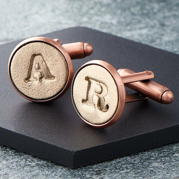 Personalised Bronze And Copper Initial Cufflinks, 2 of 12