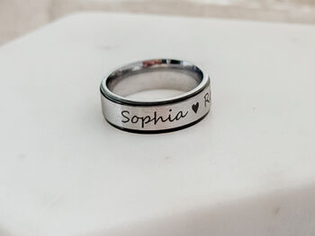 Personalised 8mm Stainless Steel Ring, 2 of 6