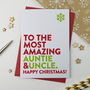 Most Amazing Auntie And Uncle Christmas Card, thumbnail 1 of 2