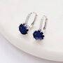 Navy Blue Crystal Huggie Statement Earrings, thumbnail 3 of 3