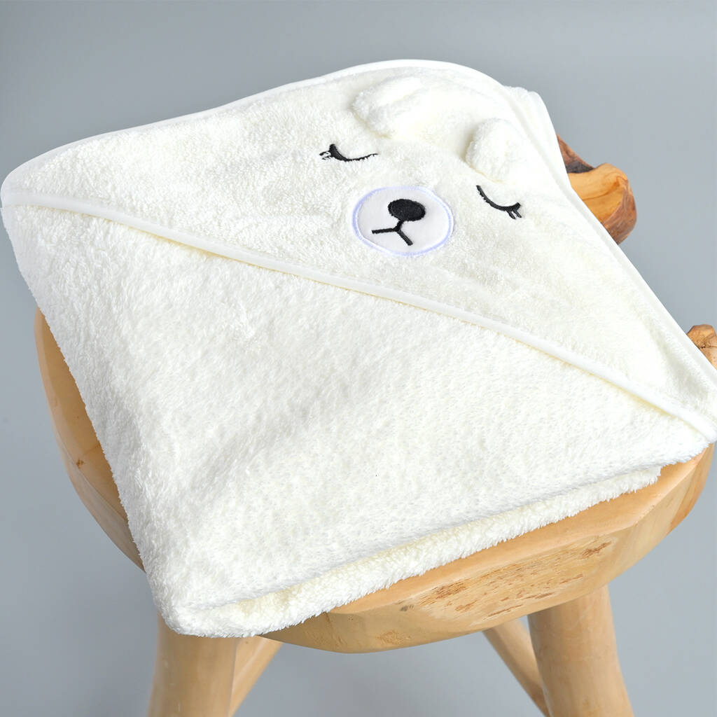 Personalised Ivory Hooded Towel For Baby By KEEDD
