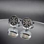 Silver Royal Cufflinks Round Luxury Gift, thumbnail 1 of 3