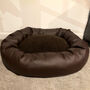 Vegan Leather Donut Dog Bed With Sherpa Fleece Cushion, thumbnail 11 of 12