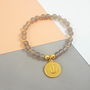 Gold And Grey Agate Amulet Bracelet For Romance, thumbnail 2 of 5