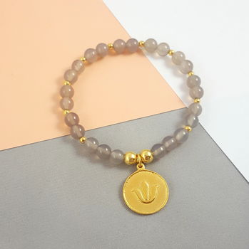 Gold And Grey Agate Amulet Bracelet For Romance, 2 of 5