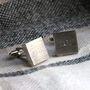 Personalised Silver Square Cufflinks And Gift Box, thumbnail 1 of 4