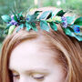 'Juno' Winter Wedding Headband Bridal Flower Crown, thumbnail 1 of 9