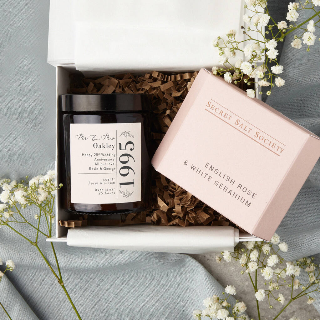 Wedding Anniversary Candle Hamper Gift By Kindred Fires