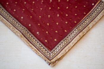 Aarshi Maroon Bridal Net Dupatta, 5 of 11