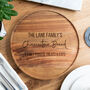 Personalised Charcuterie Board Round Acacia Wood, thumbnail 2 of 5