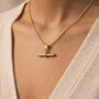 T Bar Twist Chain 18k Gold Plated Necklace, thumbnail 2 of 3