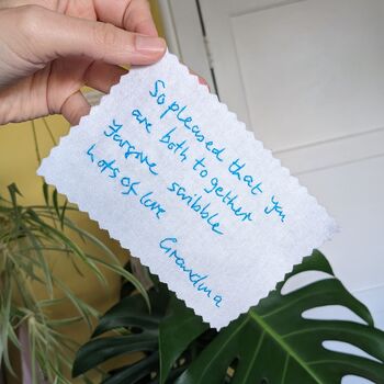 Hand Embroidered Handwriting Wedding Dress Patch, 9 of 12