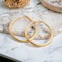 Gold Plated Polished Finish Tapered Hoop Earring, thumbnail 1 of 4