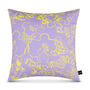 Spring Lilac And Yellow Floral Sketch Cushion, thumbnail 2 of 9