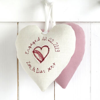 Personalised Hanging Heart Christmas Or Engagement Gift, 2 of 12