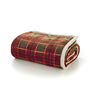 Luxury Rowin Tartan Sherpa Fleece Throw Super Soft Cozy Red And Green Check Blanket, thumbnail 2 of 2