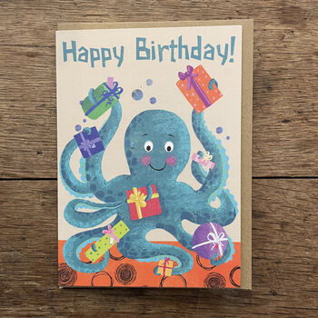 Cute Octopus Birthday Card, 2 of 4