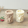 Beige Stag Christmas Pillar Candle Christmas Reindeer Decor, thumbnail 8 of 10