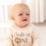 Personalised Embroidered Lion 'One' First Birthday Sweatshirt Jumper, thumbnail 3 of 6