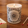 Black Line Floral King's Coronation Natural Candle, thumbnail 1 of 6