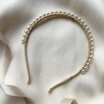 Pearl Crown Bridal Headband, 3 of 7
