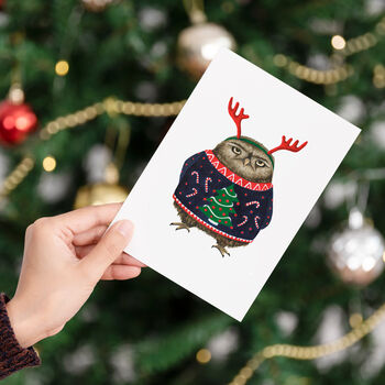Grumpy Owl Christmas Cards, 7 of 8