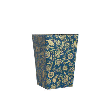 Hedgerow Waste Paper Bin Midnight Blue And Gold Print, 2 of 2