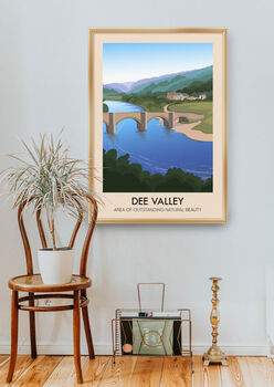 Dee Valley Aonb Travel Poster Art Print, 5 of 8