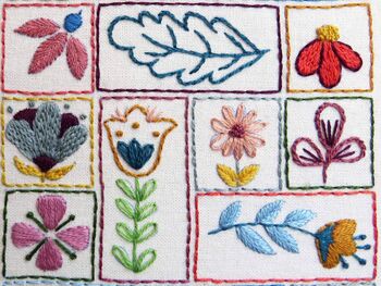 Flowery Folk Hand Embroidery Pattern Digital Product, 2 of 8