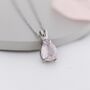 Sterling Silver Genuine Rose Quartz Pear Cut Necklace, thumbnail 5 of 12