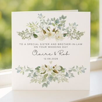 Custom Wedding Day Card For Sister And Brother In Law, 4 of 7