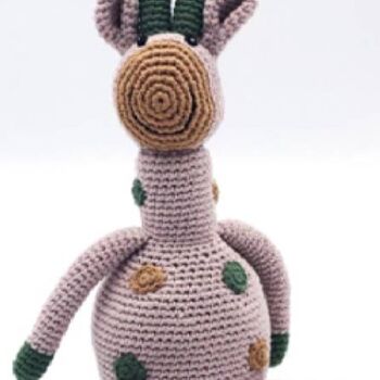 Handmade Giraffe Taupe Fair Trade Toy, 3 of 3