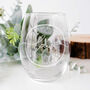 Set Of Two Wedding Classic Frame Stemless Wine Glasses, thumbnail 3 of 7