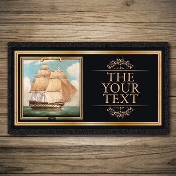 Personalised Bar Runner And Coasters Hms Victory, 3 of 8