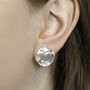 Clip On Battered Sterling Silver Earrings, thumbnail 1 of 5