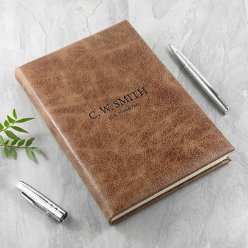 Personalised Leather Tan Notebook Gift, 3 of 4