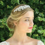Blanche Silver Plated Pearl Cluster Bridal Headband, thumbnail 5 of 7
