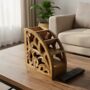 Wooden Gift For Mum; Floral Carved Remote Control Caddy Stand, thumbnail 1 of 7