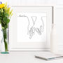 Wedding Line Drawing Hands Together Print, thumbnail 2 of 8