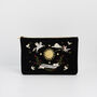 Black Celestial Velvet Embroidered Pouch, thumbnail 1 of 6