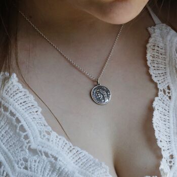 Sterling Silver Roman Centurion Coin Necklace, 2 of 5