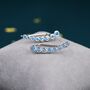 Aquamarine Blue Pebble Cz Crawler Earrings, thumbnail 2 of 8