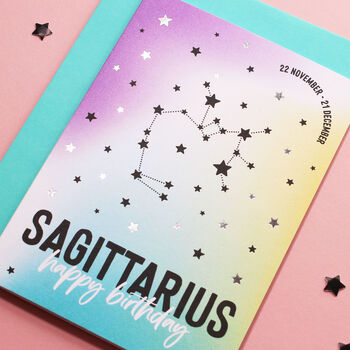 Sagittarius Star Sign Constellation Birthday Card, 2 of 7