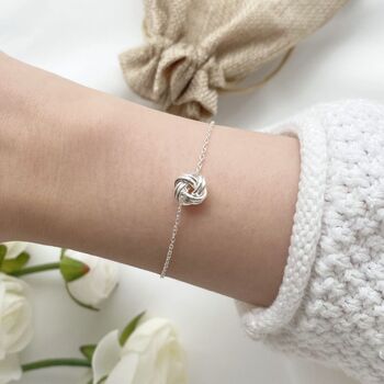 Sterling Silver Knot Bracelet Love Between Mother And Daughter, 3 of 5