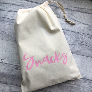Personalised Cotton Drawstring Snacks Bag, 4 of 5
