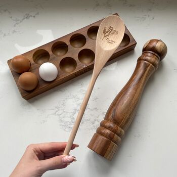 Personalised Engraved Wooden Cooking Baking Spoon Kitchen Utensil, 3 of 7