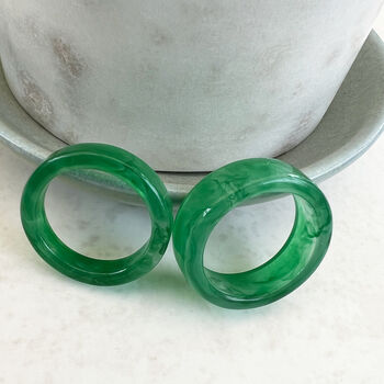 Green Opaque Resin Ring, 2 of 6
