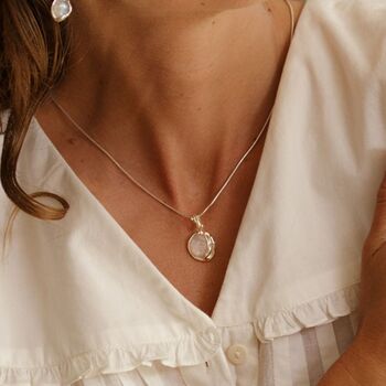 Fiery Moonstone Pendant Necklace, 3 of 7
