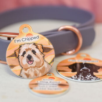 Personalised Desert Trail Dog ID Illustrated Tag, 2 of 9